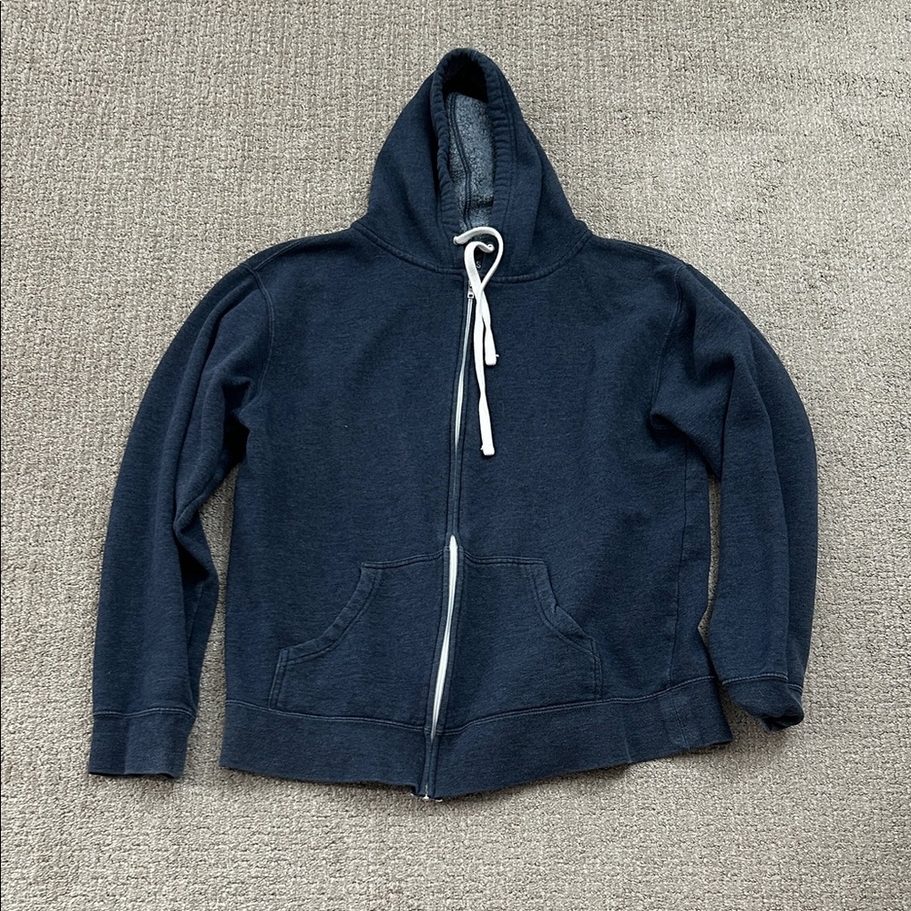 Men's Navy Blue Zip-Up Hoodie